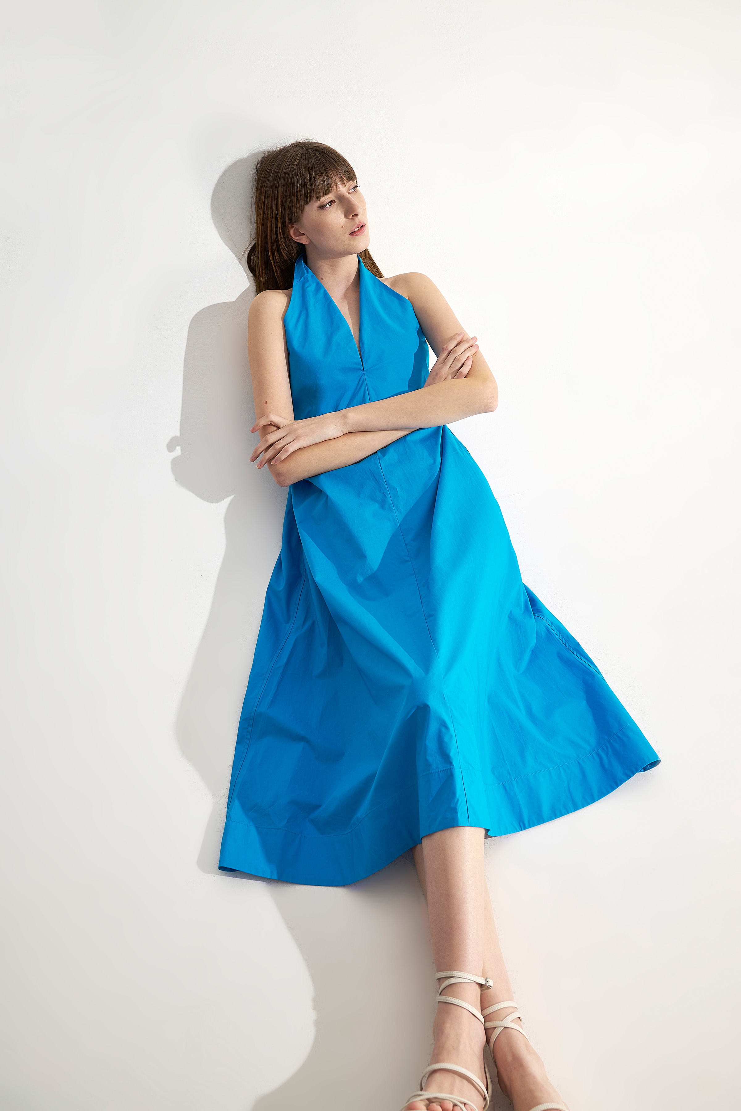 Φόρεμα μακρύ με δέσιμο στον λαιμό Turquoise Ale Website > ALE > OUTLET > Φορέματα