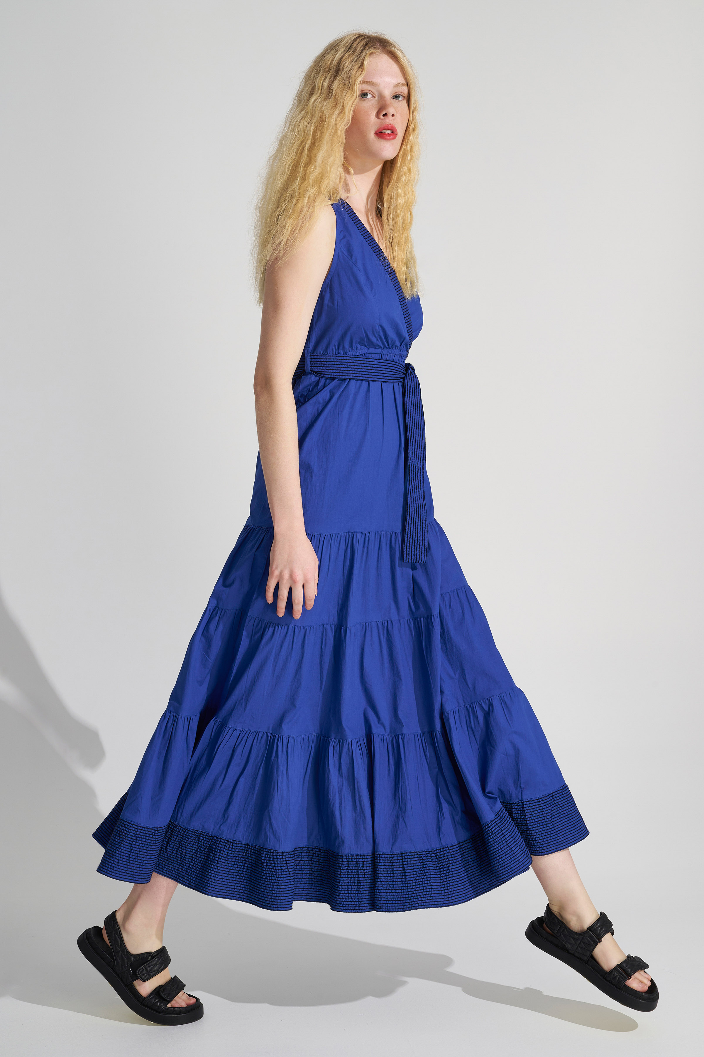 Φόρεμα μακρύ μονόχρωμο Blue