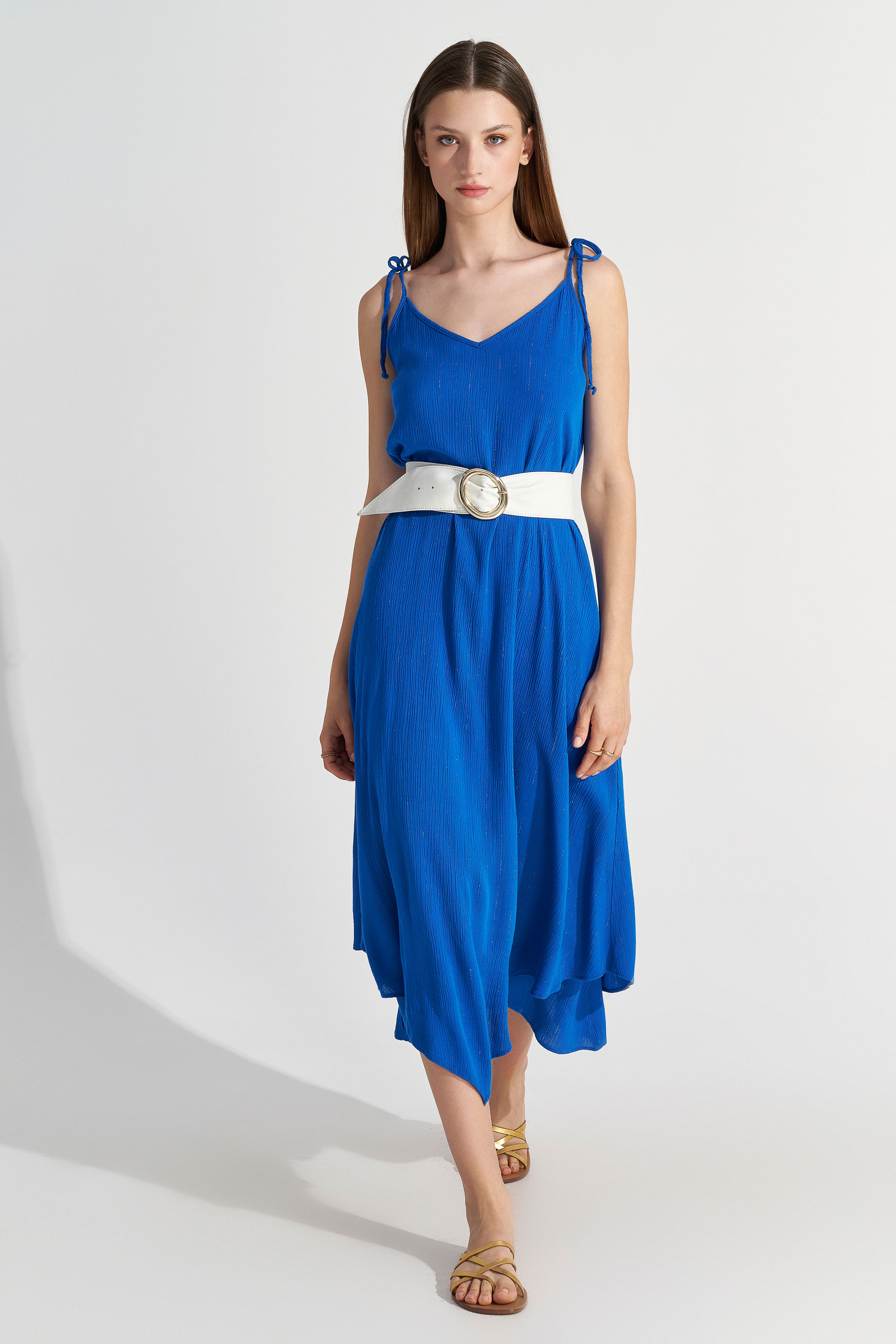 Φόρεμα μακρύ με lurex Royal Blue