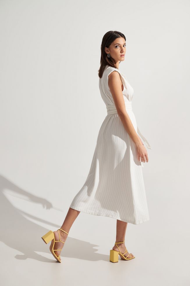 Φόρεμα μακρύ ριγέ White: 8916054-white - 'ALE